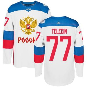 Herren Team Russland #77 Ivan Telegin Authentic Weiß Heim 2016 World Cup